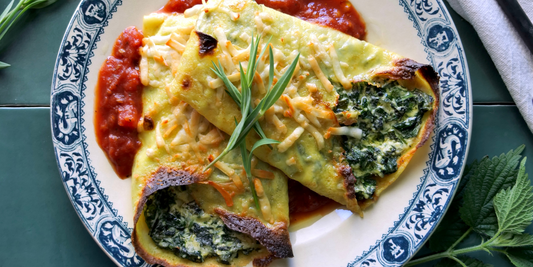 Crespelle with Stridolo, Nettles, Spinach & Ricotta